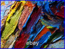 CaT kiTTeN MoDERN ORIGINAL OIL? PAINTING? VINTAGE ART? SIGNED ANIMAL PET FELINE NR