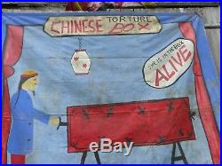 Carnival folk art double sided circus art sideshow banner hand painted baby ray