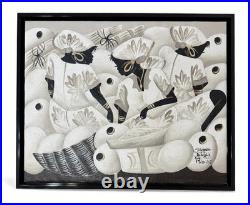 Cassandra Haitian Folk Art Painting 24x20 Framed Original Signed