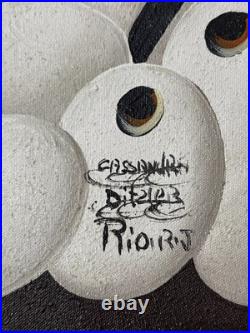 Cassandra Haitian Folk Art Painting 24x20 Framed Original Signed