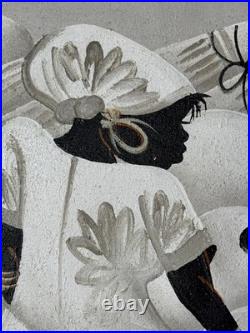 Cassandra Haitian Folk Art Painting 24x20 Framed Original Signed