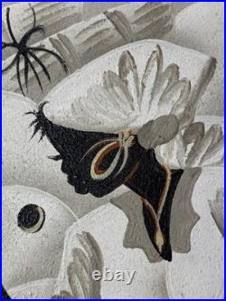 Cassandra Haitian Folk Art Painting 24x20 Framed Original Signed