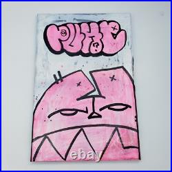 Cat Graffiti Character Outsider Art painting on Canvas by NY Street Art artist