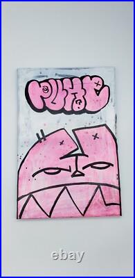 Cat Graffiti Character Outsider Art painting on Canvas by NY Street Art artist