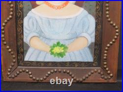 Charming Portrait of a Young Girl Folk Art Frame