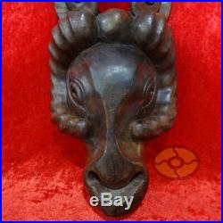 China Folk Art Wood Carved Painted NUO MASK Walldecor Art-The Judge of Hell 13T
