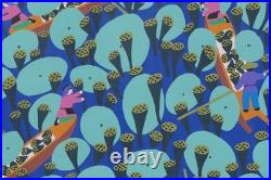 Chinese Folk Art Painting Harvesting Boat Lake Pond Farming