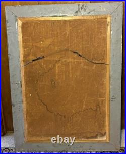 Chinese Folk Art Street Scene Oil Painting Brothers Children Boys Eating Noodles