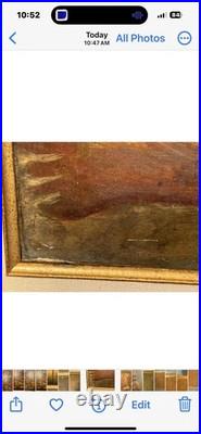 Chinese Folk Art Street Scene Oil Painting Brothers Children Boys Eating Noodles