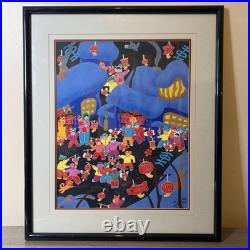 Chinese Peasant Folk Art Painting Jinshan Huxian Signed Lunar New Year Lantern