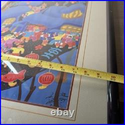 Chinese Peasant Folk Art Painting Jinshan Huxian Signed Lunar New Year Lantern