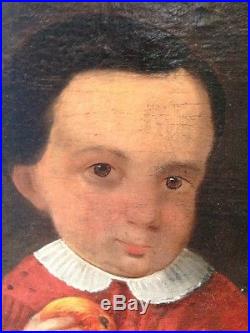Circa 1800 Continental Oil Painting on Linen The Brothers Folk Art Portrait