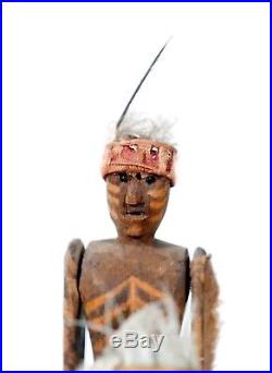 Circa 1880's American Indian Carved and Painted Folk Art Figures