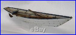 Classic Antique Maritime Folk Art Painted Dory Boat & Oars, Model, NR