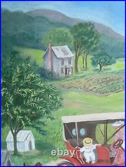 Classic & Beautiful! Americana Folk Art Painting By Henrietta J. Moon