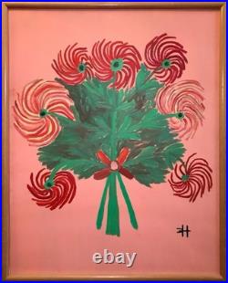 Clementine Hunter (Handmade) Signed Oil Painting on Canvas 40x50 in Naive Art