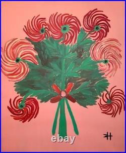 Clementine Hunter (Handmade) Signed Oil Painting on Canvas 40x50 in Naive Art