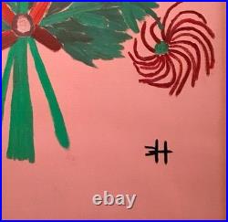 Clementine Hunter (Handmade) Signed Oil Painting on Canvas 40x50 in Naive Art