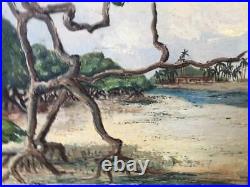 Cracker House by Inlet Old Florida Painting Vintage Original Folk Naive Southern