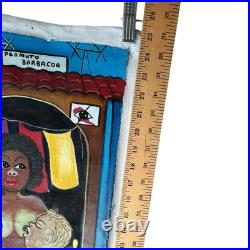 Cuban Folk Art Feminist Prostitute Breastfeeding Man Oil Painting Symbolism Nude