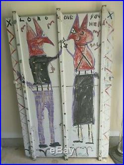 DEVIL & WIFE Outsider Abstract Folk Art Visionary R A MILLER