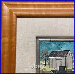 DOLORES HACKENBERGER'Amish Going to Church VILLAGE SCENE' Folk Art PAINTING