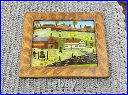 David W Gottshall (1942 2016) Folk Art Reverse Oil Foil Art Amish Homestead David W Gottshall (1942 2016) Folk Art Reverse Oil Foil Art Amish Homestead