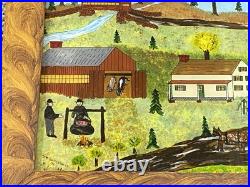 David W Gottshall (1942 2016) Folk Art Reverse Oil Foil Art Amish Homestead David W Gottshall (1942 2016) Folk Art Reverse Oil Foil Art Amish Homestead