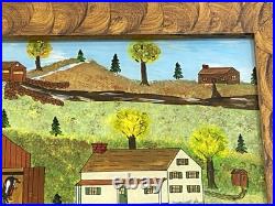 David W Gottshall (1942 2016) Folk Art Reverse Oil Foil Art Amish Homestead David W Gottshall (1942 2016) Folk Art Reverse Oil Foil Art Amish Homestead