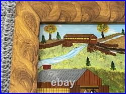 David W Gottshall (1942 2016) Folk Art Reverse Oil Foil Art Amish Homestead David W Gottshall (1942 2016) Folk Art Reverse Oil Foil Art Amish Homestead