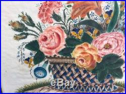 David Y Ellinger Theorem Hand Painted Original on Velvet Pa Folk Art Vintage