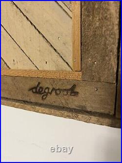 DeGroot (large!) Wood Lathe Art Rustic Sea Scene Folk Art Artist Signed