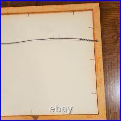 De Poela Folk Art Village Scene Acrylic Painting Signed Framed Canvas Medium