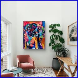 Dog Art 11x14 Abstract Expressionism Puppies COA Home Decor OOAK