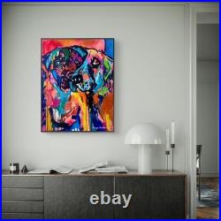 Dog Art 11x14 Abstract Expressionism Puppies COA Home Decor OOAK