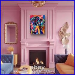 Dog Art 11x14 Abstract Expressionism Puppies COA Home Decor OOAK