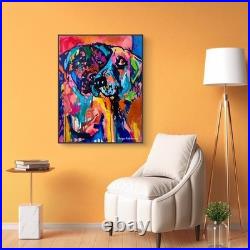 Dog Art 11x14 Abstract Expressionism Puppies COA Home Decor OOAK