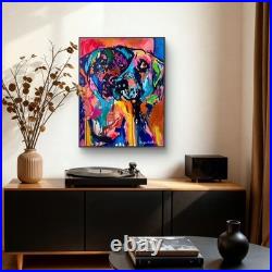 Dog Art 11x14 Abstract Expressionism Puppies COA Home Decor OOAK