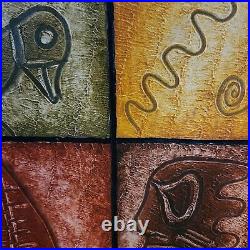 Dominican Republic Folk art By HECTOR 25x31.5 Framed Felt Backing Painting
