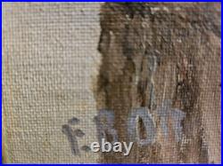 E. B. Edward Ott Outsider Primative Black Folk Art Painting Black Santa