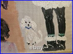 E. B. Edward Ott Outsider Primative Black Folk Art Painting Black Santa