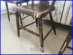 Early 1800s Antique Folk Art Pennsylvania Dutch Side Chairs Wood Hand Painted
