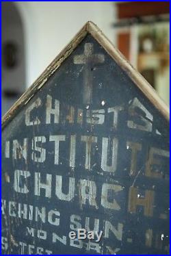Early 1900s Antique ORIG AAFA Church Folk Art Wooded Paint Sign Smaltz 1800s