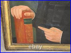 Early 19th century American folk art oil painting doctor possibly Ammi Phillips