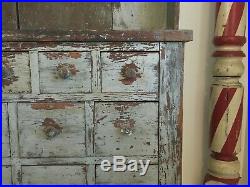 Early Aafa Antique Folk Art Apothecary General Store Square Nails Original Paint
