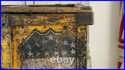 Early Aafa Antique Folk Art Bread Box Bakery Patriotic Flag Stars Original Paint