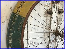 Early Aafa Folk Art Antique Wood Carnival Game Wheel Bicycle Original Paint
