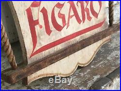 Early Antique Aafa Folk Art Painted Advertising Trade Sign Double Sided Wood