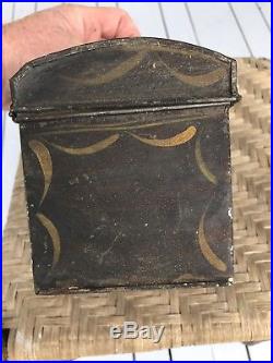 Early Antique American Folk Art Toleware Original Painted Tin Document Box