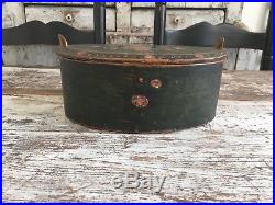 Early Antique Bentwood Folk Art Brides Box Tine Box Hand Painted Norway Sweden
